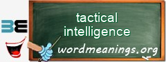 WordMeaning blackboard for tactical intelligence